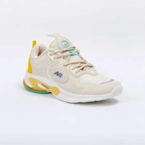 ZAPATILLAS NEW ATHLETIC LIFESTYLE CULT04 BEIGE CON AMARILLO PARA MUJER