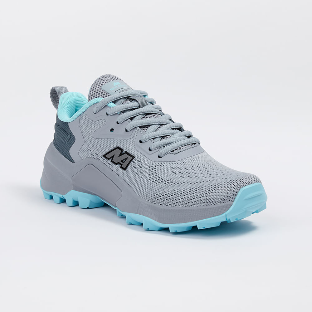 ZAPATILLAS NEW ATHLETIC OUTDOOR CLIMB14 GRIS CLARO CON CELESTE PARA MUJER