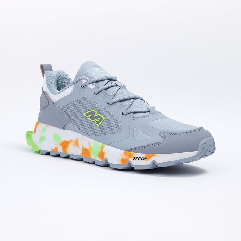 ZAPATILLAS NEW ATHLETIC RUNNING SPOOM50 GRIS CON NARANJA PARA HOMBRE