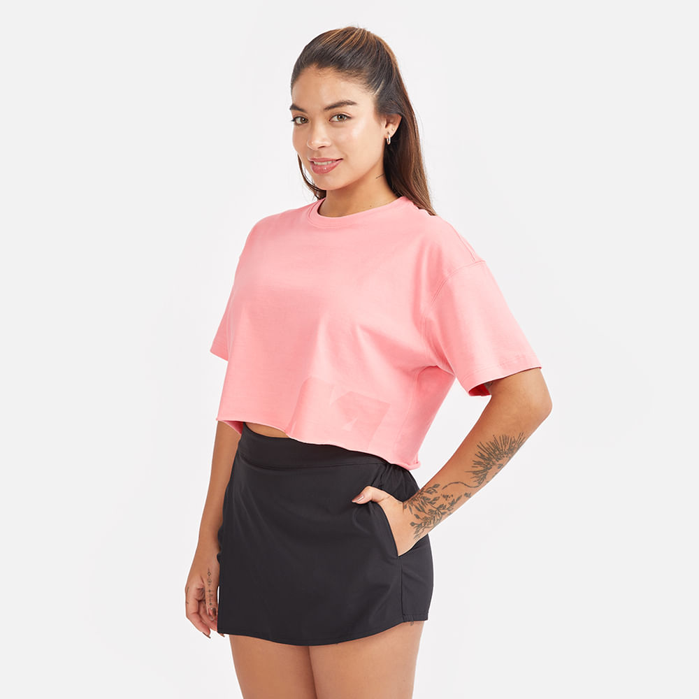 Ropa New Athletic Polo Crop Kayla Rosado Para Mujer