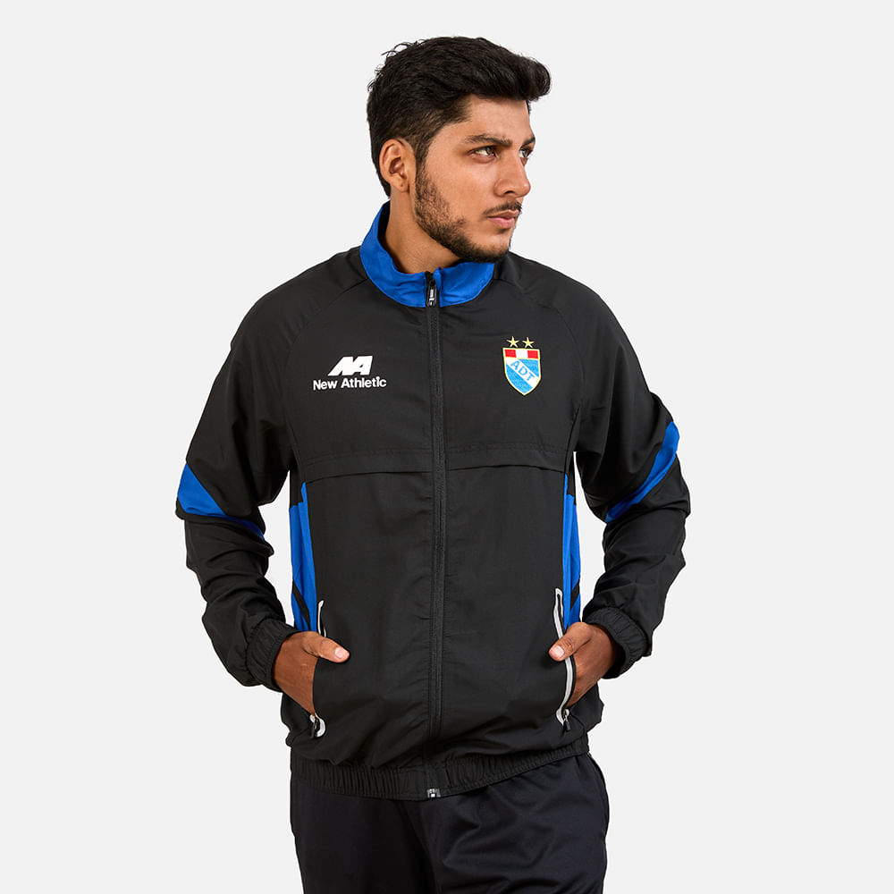 Cortaviento Adt Negro Con Azul Para Hombre