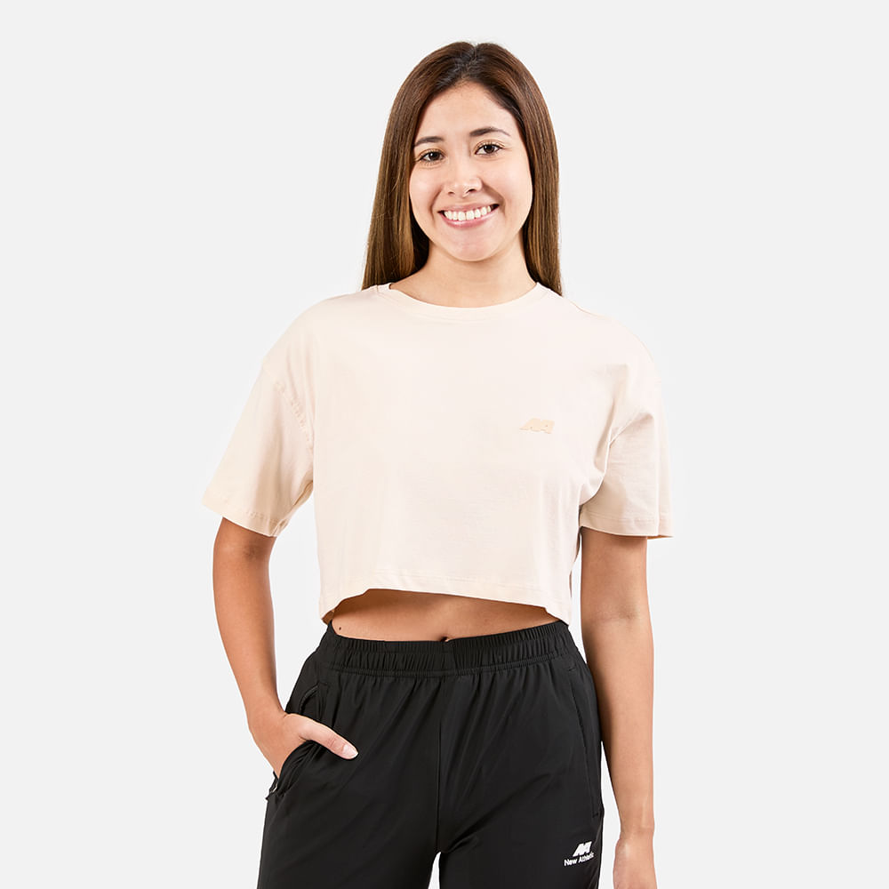 Ropa New Athletic Polo Crop Jimena Beige Para Mujer