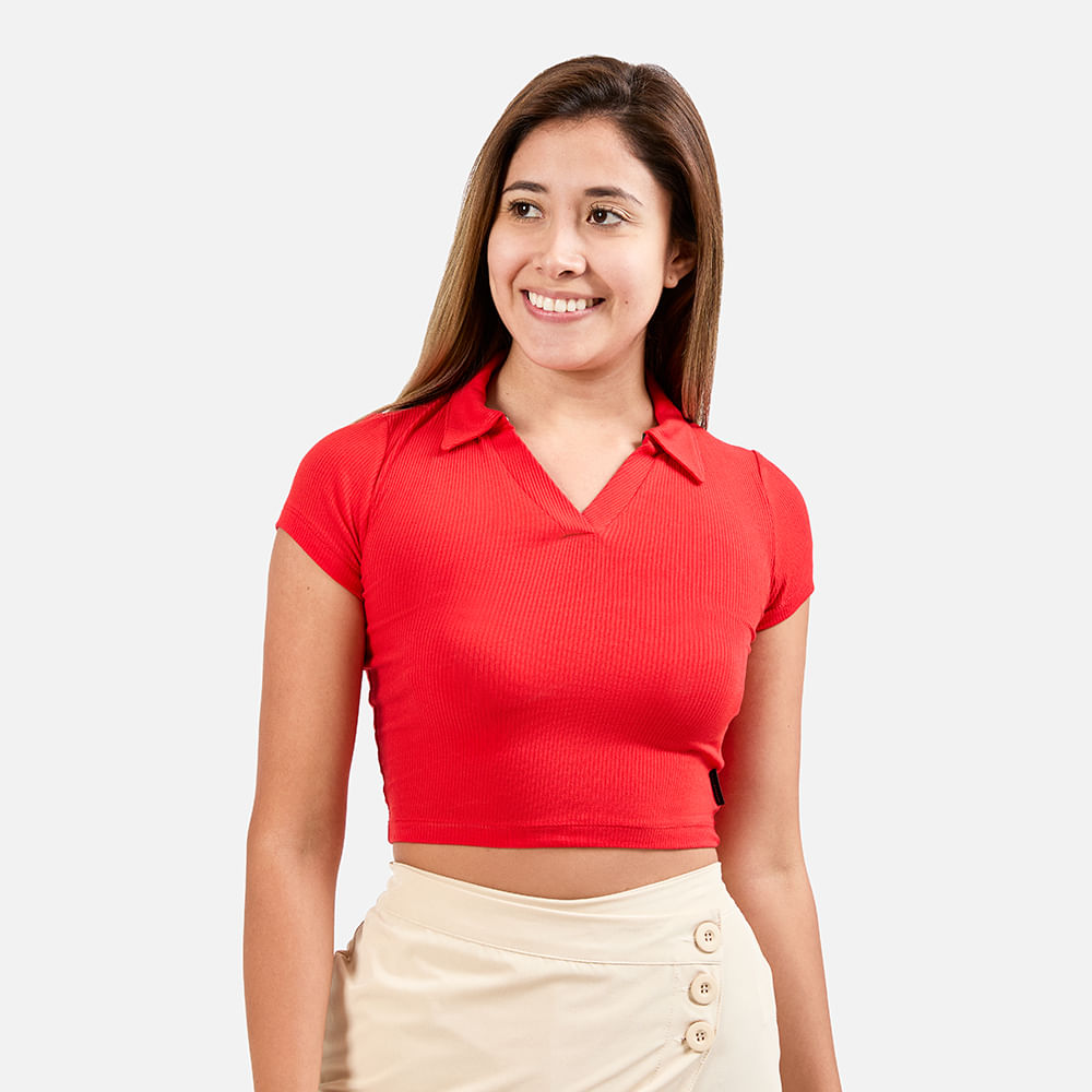Ropa New Athletic Polo Lena Rojo Para Mujer