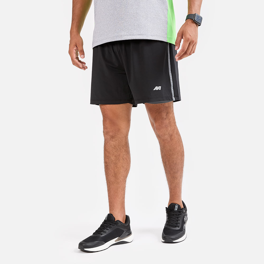 Ropa New Athletic Short Fernando Negro Con Gris Para Hombre