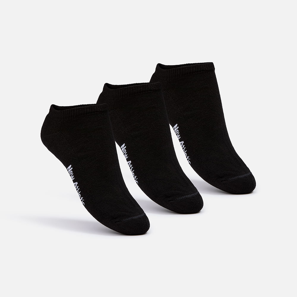 Medias Pack De 3 New Athletic Taloneras Negro Unisex