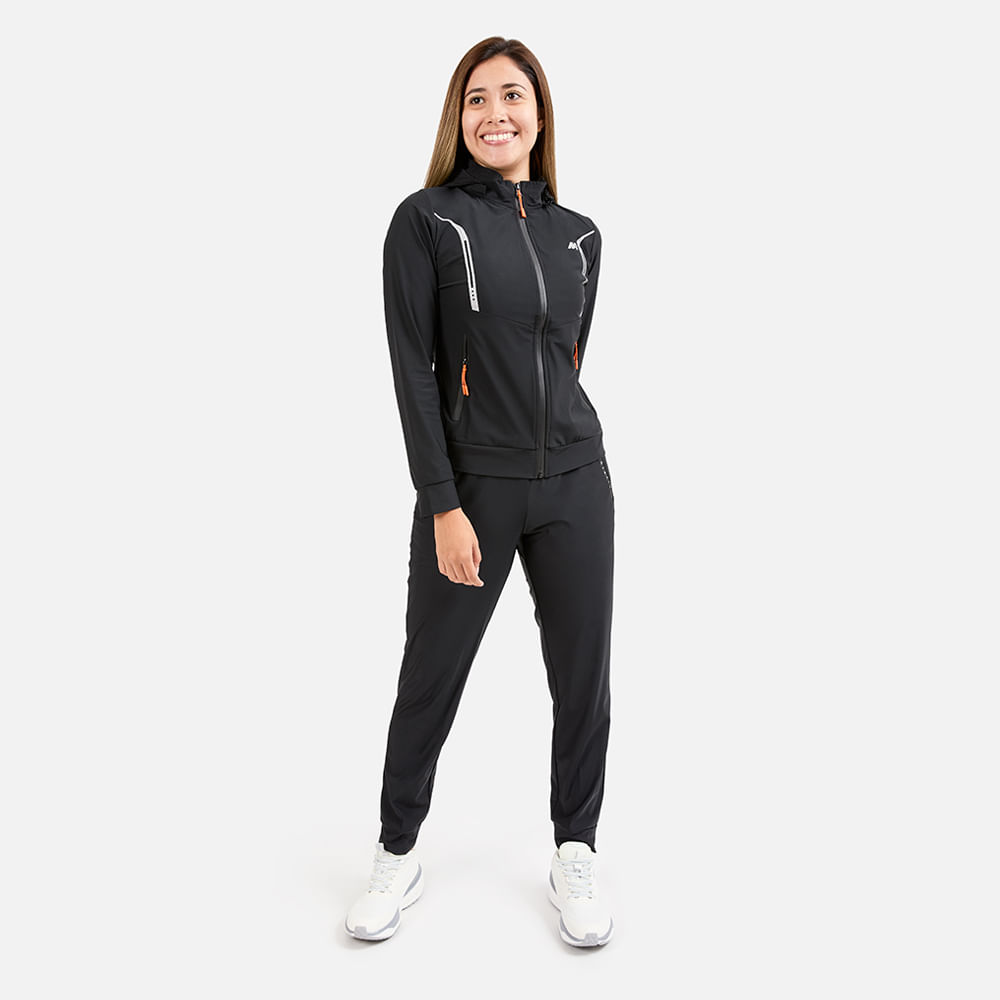 Ropa New Athletic Buzo Wear Negro Con Blanco Mujer