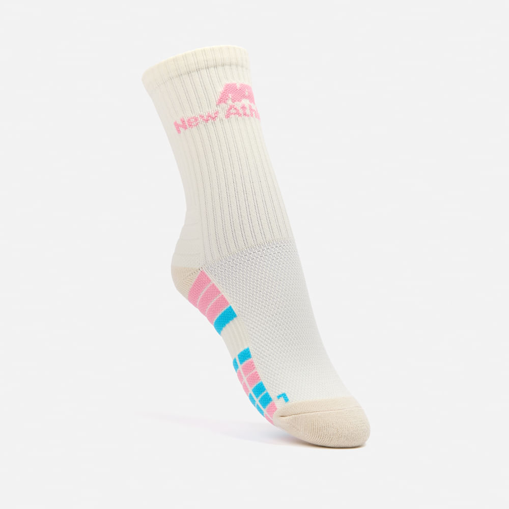 Medias New Athletic Canillera45 Beige Con Rosado Mujer
