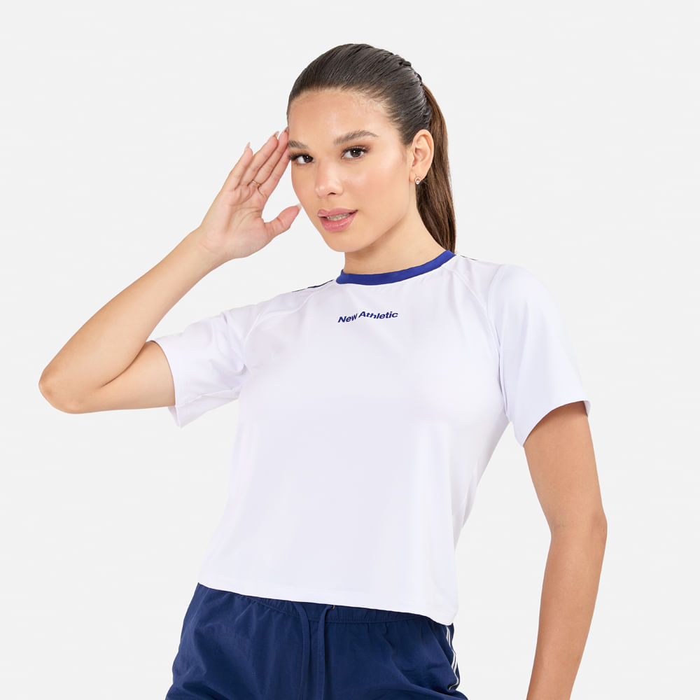 Polo Mc New Athletic Saza Blanco Con Azul Mujer