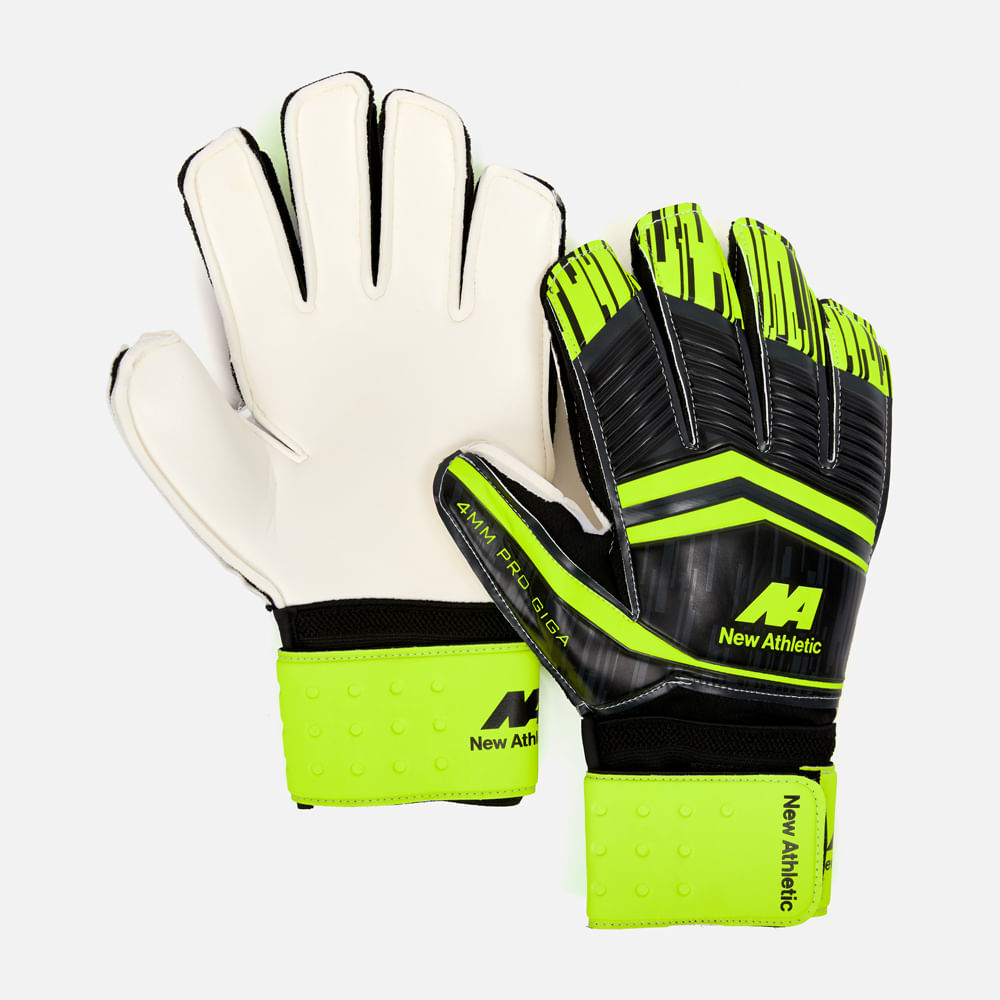 Guantes De Arquero New Athletic Menig02 Negro Con Verde Neón Unisex