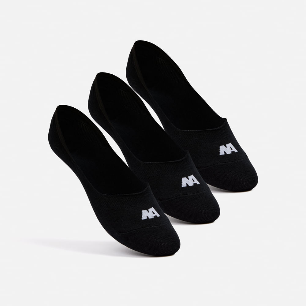 Medias Pack De 3 New Athletic Invisible04 Negro Unisex