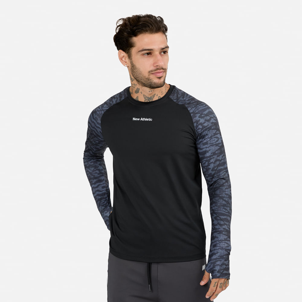 Polo Ml New Athletic Harry Negro Con Plomo Hombre