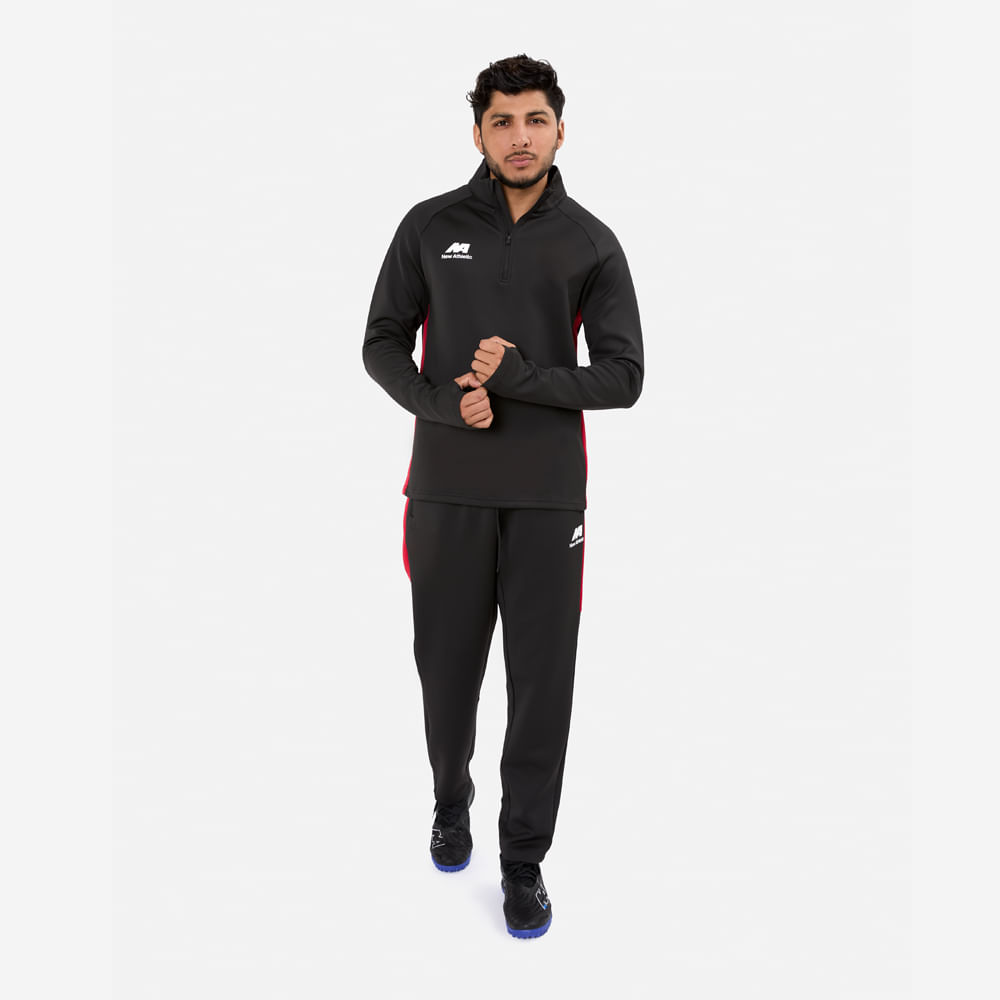 Buzo New Athletic Reflex45 Negro Con Rojo Hombre