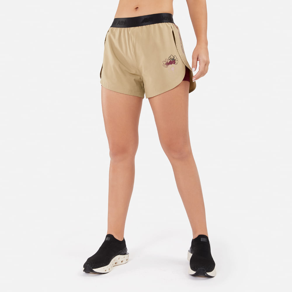Short New Athletic Ada Beige Con Vino Mujer