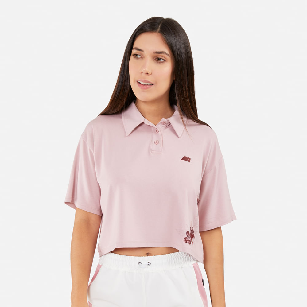 Polo Mc New Athletic Lizzi Rosado Con Vino Mujer