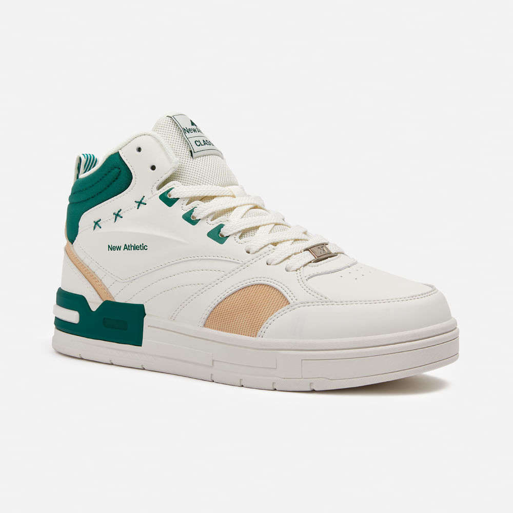 Zapatillas New Athletic Skateboarding Square106 Crema Con Verde Hombre