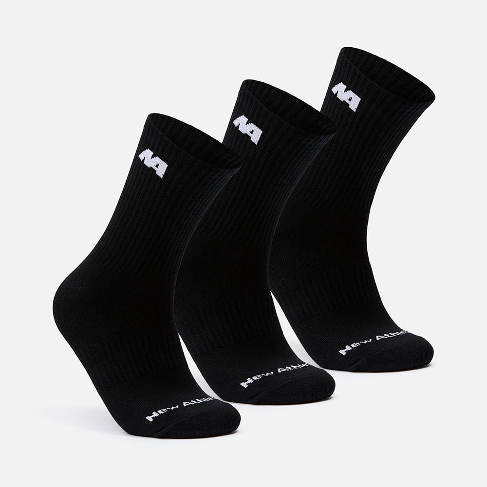 Medias Pack De 3 New Athletic Canillera56 Negro Unisex
